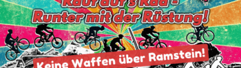 Fahrradaktion: Keine Waffen über Ramstein