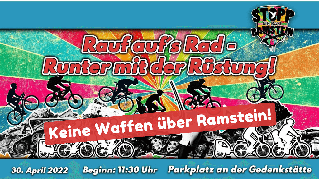 Fahrradaktion: Keine Waffen über Ramstein